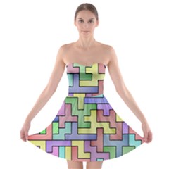 Colorful Stylish Design Strapless Bra Top Dress by gasi