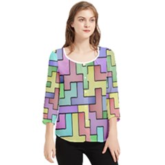 Colorful Stylish Design Chiffon Quarter Sleeve Blouse by gasi