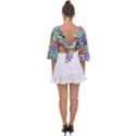 Colorful stylish design Tie Back Butterfly Sleeve Chiffon Top View2