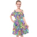 Colorful stylish design Kids  Cut Out Shoulders Chiffon Dress View1