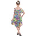 Colorful stylish design Kids  Cut Out Shoulders Chiffon Dress View2