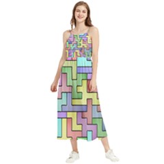 Colorful Stylish Design Boho Sleeveless Summer Dress by gasi