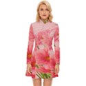 Nature Flowers Long Sleeve Velour Longline Dress View1