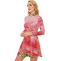 Nature Flowers Long Sleeve Velour Longline Dress View2