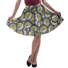 Gong Instrument Motif Pattern A-line Skater Skirt by dflcprintsclothing