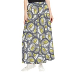 Gong Instrument Motif Pattern Maxi Chiffon Skirt by dflcprintsclothing