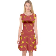 Background Pattern Texture Design Capsleeve Midi Dress by Ravend