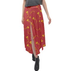 Background Pattern Texture Design Velour Split Maxi Skirt by Ravend