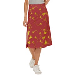 Background Pattern Texture Design Midi Panel Skirt by Ravend