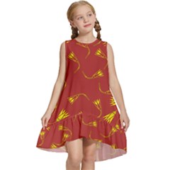 Background Pattern Texture Design Kids  Frill Swing Dress by Ravend