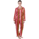 Festive Pattern Christmas Holiday Women s Long Sleeve Satin Pajamas Set	 View1