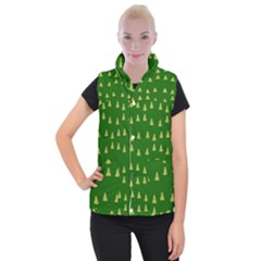 Green Christmas Trees Green Women s Button Up Vest by TetiBright