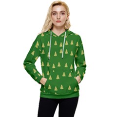 Green Christmas Trees Green Women s Lightweight Drawstring Hoodie by TetiBright