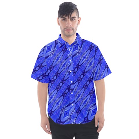 Abstract Tech Modern Pattern Men s Short Sleeve Shirt by dflcprintsclothing