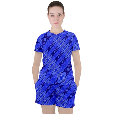 Abstract Tech Modern Pattern Women s Tee And Shorts Set by dflcprintsclothing