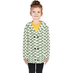 Funny Frog Cartoon Drawing Motif Pattern Kids  Double Breasted Button Coat by dflcprintsclothing