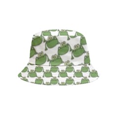 Funny Frog Cartoon Drawing Motif Pattern Inside Out Bucket Hat (kids) by dflcprintsclothing