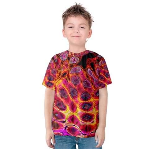 Fractal Black Texture Wallpaper Art Design Kids  Cotton Tee by Pakemis