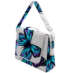 Blue And Pink Butterfly Illustration, Monarch Butterfly Cartoon Blue, Cartoon Blue Butterfly Free Pn Box Up Messenger Bag by asedoi