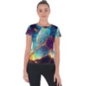 Abstract Galactic Short Sleeve Sports Top  View1