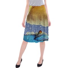 Abstract Painting Art Texture Midi Beach Skirt by Ravend