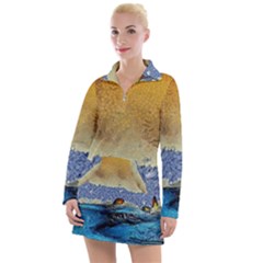 Abstract Painting Art Texture Women s Long Sleeve Casual Dress by Ravend