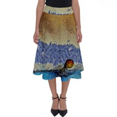 Abstract Painting Art Texture Perfect Length Midi Skirt by Ravend