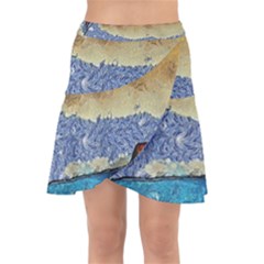 Abstract Painting Art Texture Wrap Front Skirt by Ravend