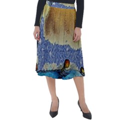 Abstract Painting Art Texture Classic Velour Midi Skirt  by Ravend