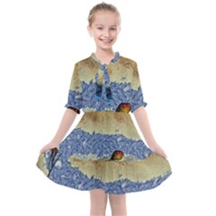 Abstract Painting Art Texture Kids  All Frills Chiffon Dress by Ravend