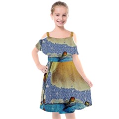 Abstract Painting Art Texture Kids  Cut Out Shoulders Chiffon Dress by Ravend