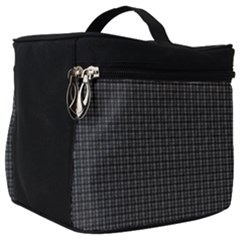 Small Grey Black Plaid Make Up Travel Bag (big) by violetheavensky