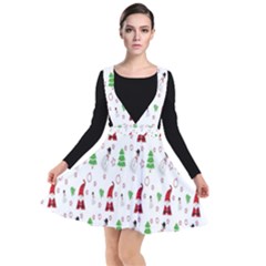 Santa Claus Snowman Christmas  Plunge Pinafore Dress by artworkshop