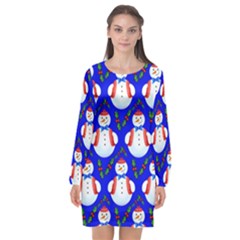 Seamless Repeat Repeating Pattern Long Sleeve Chiffon Shift Dress  by artworkshop