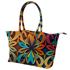 Orange, Turquoise And Blue Pattern  Canvas Shoulder Bag by Sobalvarro