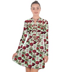 Flowers Pattern Long Sleeve Panel Dress by Sparkle