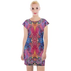 Firey Repeats I Cap Sleeve Bodycon Dress by kaleidomarblingart