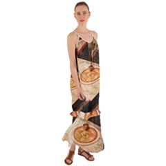 Let`s Make Pizza Cami Maxi Ruffle Chiffon Dress by ConteMonfrey