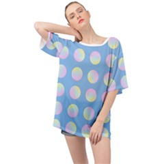 Abstract Stylish Design Pattern Blue Oversized Chiffon Top by brightlightarts