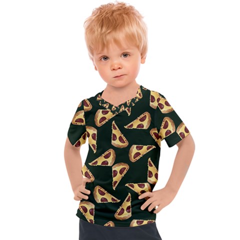 Pizza Slices Pattern Green Kids  Sports Tee by TetiBright