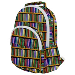 Books On A Shelf Rounded Multi Pocket Backpack by TetiBright