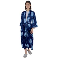 Flower Maxi Satin Kimono by zappwaits