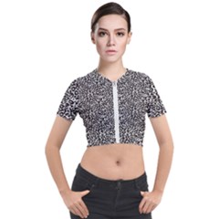 Black Cheetah Skin Short Sleeve Cropped Jacket by Sparkle