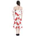 Watermelon Seamless Pattern Shoulder Tie Bardot Midi Dress View2