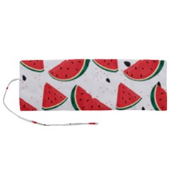 Watermelon Seamless Pattern Roll Up Canvas Pencil Holder (m) by Jancukart