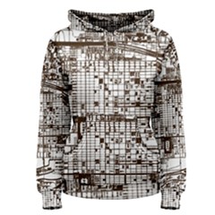 Antique Oriental Town Map  Women s Pullover Hoodie by ConteMonfrey