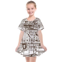 Antique Oriental Town Map  Kids  Smock Dress by ConteMonfrey