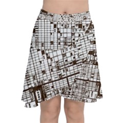 Antique Oriental Town Map  Chiffon Wrap Front Skirt by ConteMonfrey