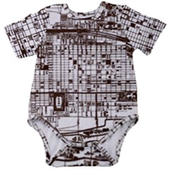 Antique Oriental Town Map  Baby Short Sleeve Bodysuit by ConteMonfrey