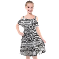 Old Civilization Kids  Cut Out Shoulders Chiffon Dress by ConteMonfrey